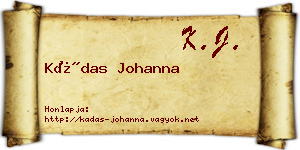 Kádas Johanna névjegykártya
